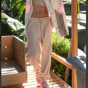 #104 POL Pink and Cream Track Pants